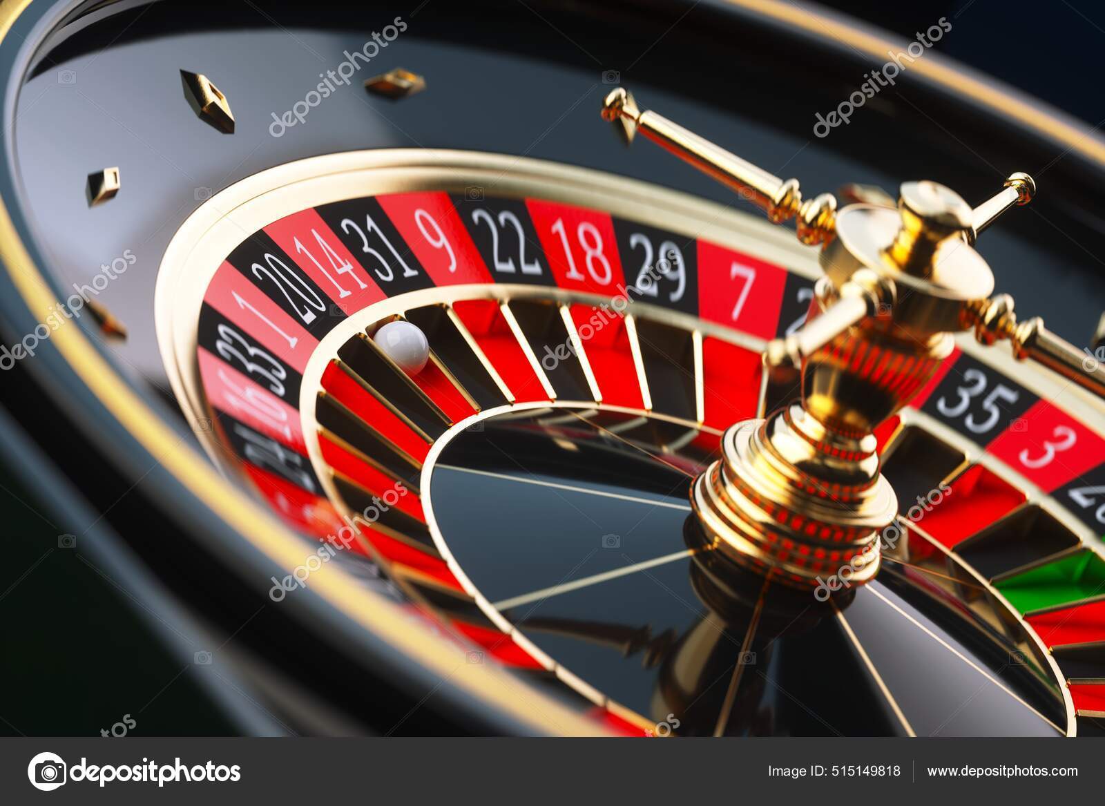 赌场轮盘赌游戏概念渲染图拉斯维加斯赌博旋转轮盘特写——图库图片© HakimGraphy #515149818