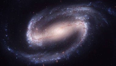 Spiral galaksi, Samanyolu 'nun illüstrasyonu, Uzay koyu arkaplan, Nebula - 3D İllüstrasyon