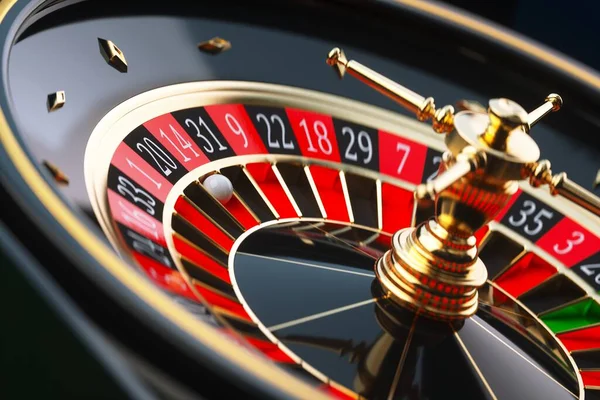 Casino Rulet Oyunları Kavramı Render Illüstrasyon Vegas Kumar Dönen Rulet — Stok fotoğraf