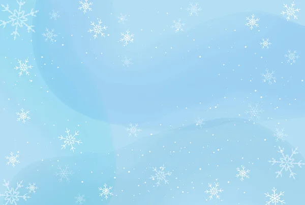 Ilustración Copos Nieve Sobre Fondo Azul Claro Estilo Acuarela Material — Vector de stock