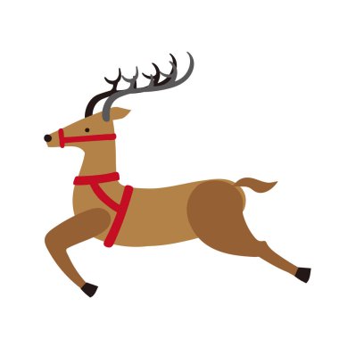 Koşan bir ren geyiğinin basit çizimi