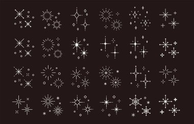 Basit çizgi çizimleri (siyah arkaplanda beyaz çizgiler))