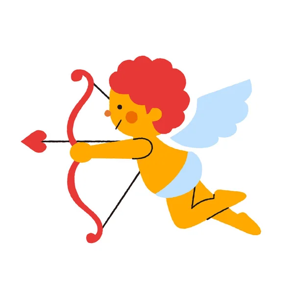 Ilustração Cupido Lados Simples Bonito — Vetor de Stock