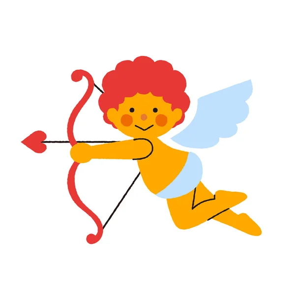 Ilustração Cupido Simples Bonito — Vetor de Stock