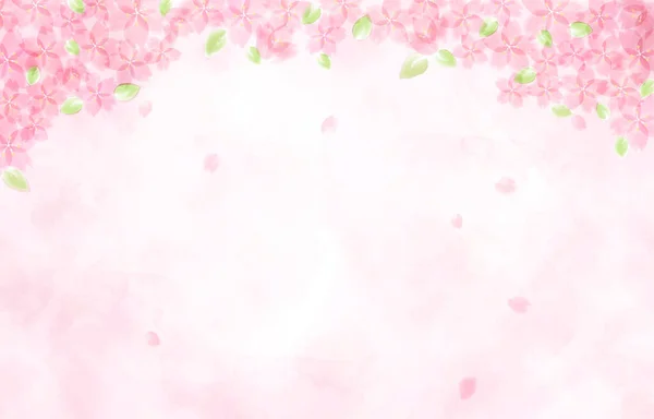 Background Illustration Leaf Cherry Blossoms — ストックベクタ