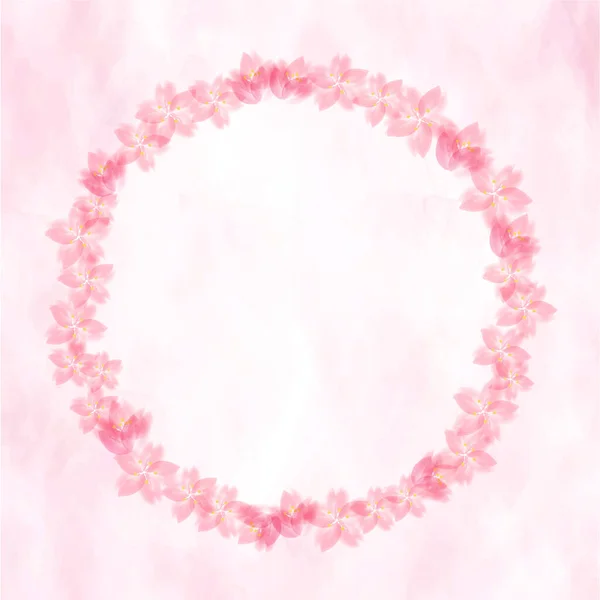 Cherry Blossom Wreath Background Illustration — ストックベクタ