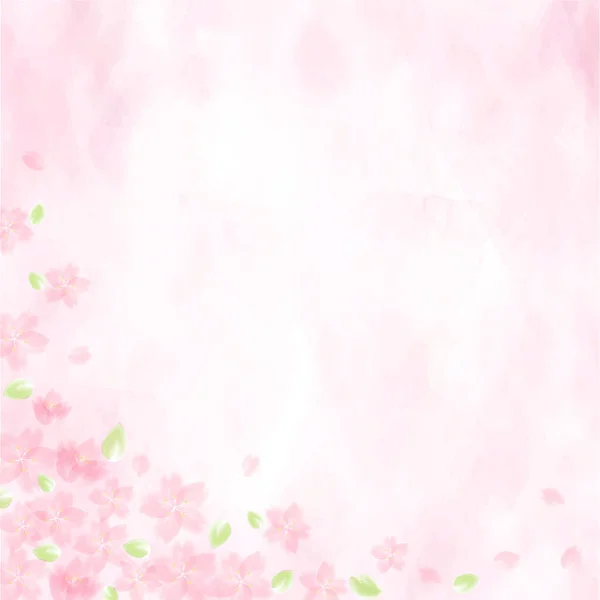 Background Illustration Leaf Cherry Blossoms — ストックベクタ