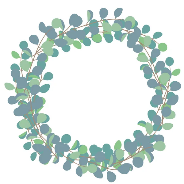 Illustration Simple Eucalyptus Wreath — Stock Vector