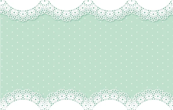 Frame Illustration White Lace Mint Green Background — Stock Photo, Image