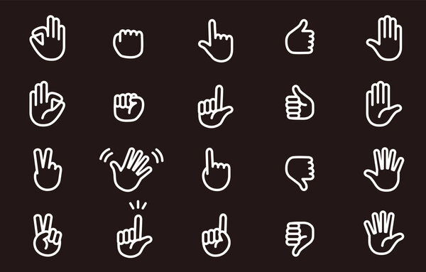 Простой монохромный набор иконок. Простой в использовании векторный материал