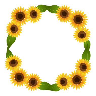 Bu bir güneş çiçeğinin çerçeve çizimi. Düzenlemesi kolay olan vektör verisi.