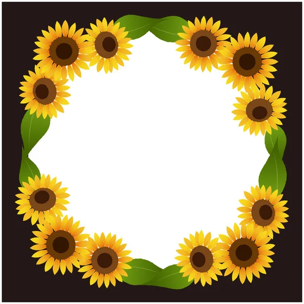 Frame Illustration Sunflower Vector Data Easy Edit — Stock Vector