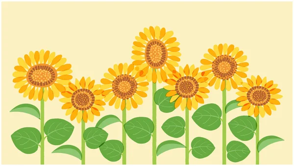 Illustration Multiple Sunflowers Vector Data Easy Edit — Stock Vector