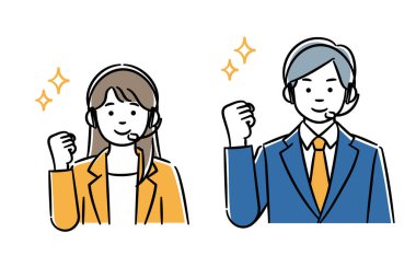 Bağırsak pozu veren çağrı merkezinin basit bir illüstrasyonudur. Düzenlemesi kolay bir vektör verisi..