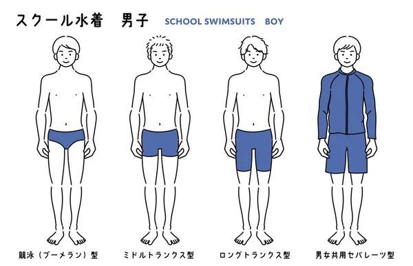 Conjunto Ilustración Simple Para Los Estudiantes Masculinos Que Usan Varios — Archivo Imágenes Vectoriales