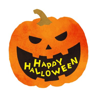 Suluboya tarzında Cadılar Bayramı için bir Jack-O-Lantern tasviri