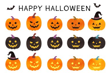 Bir çift renkli ve şirin Cadılar Bayramı Fenerleri.