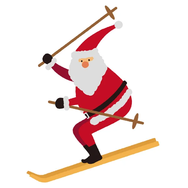 Illustration Santa Claus Skiing — Stock Vector