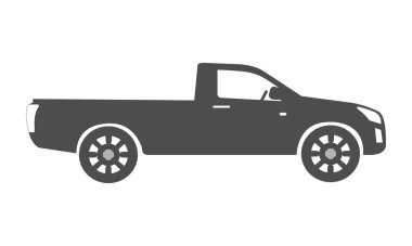 Siyah hareket eden araba simgesi beyaz arkaplanda izole edildi. Tüm işletmeler için uygundur..