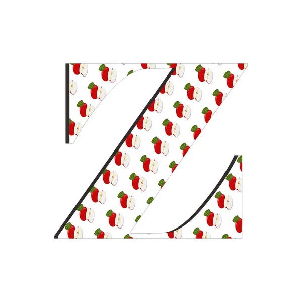 Illustration Alphabet Lettre Avec Motif Pomme Isolé Sur Fond Blanc — Image vectorielle