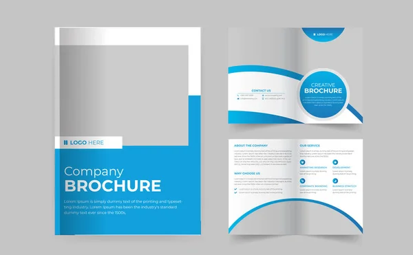 Corporate Moderne Vouw Brochure Template Bedrijfsprofiel Creatieve Vormen Jaarverslag Ontwerp — Stockvector