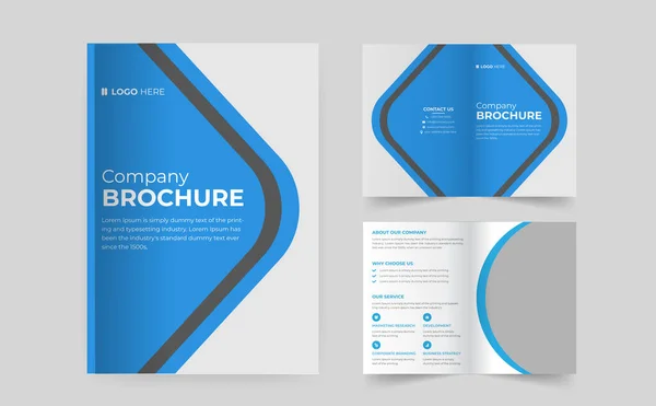 Corporate Modern Fold Brochure Template Company Profile Creative Shapes Annual — Stock Vector