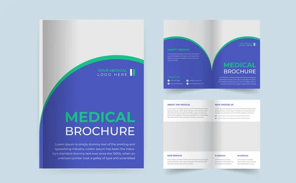 Assistenza Medica Modello Brochure Bidirezionale Brochure Bidirezionale Medica Moderna Brochure — Vettoriale Stock
