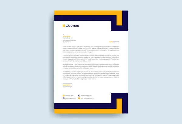 Business Επιστολόχαρτο Modern Company Letterhead Template Design Αφηρημένη Letterhead Design — Διανυσματικό Αρχείο