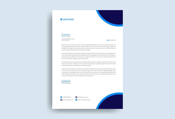Business Επιστολόχαρτο Modern Company Letterhead Template Design Αφηρημένη Letterhead Design — Διανυσματικό Αρχείο