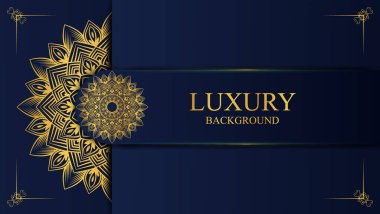 Lüks mandala arka planında altın arabesk desenli Arapça Doğu stili. Baskı, poster, kapak, broşür, el ilanı, afiş için dekoratif mandala..