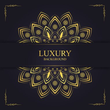 Lüks mandala arka planında altın arabesk desenli Arapça Doğu stili. Baskı, poster, kapak, broşür, el ilanı, afiş için dekoratif mandala..
