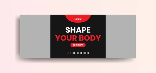 Fitness Gym Facebook Cover Template — Stockvector