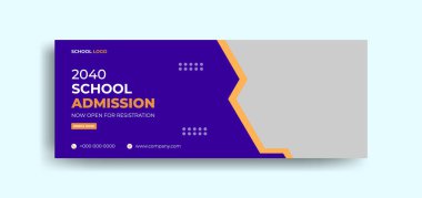 Okulun facebook kapak şablonu, okulun fackbook kapağı, sosyal afiş şablonu