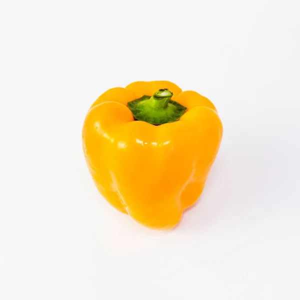 Sárga Paprika Bell Pepper Növényi Izolált Fehér Alapon — Stock Fotó