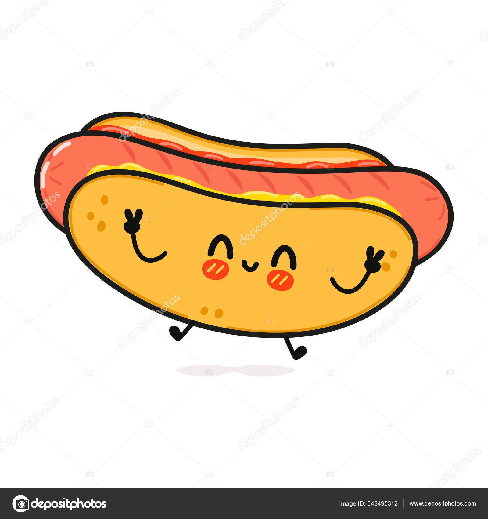 Hot Dog Isolated Icon On White Background Stock Illustration