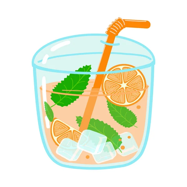 Tatlı komik portakal suyu karakteri. Vektör el çizimi çizgi film kawaii karakter çizimi simgesi. Beyaz arka planda izole edilmiş. Mutlu portakal suyu karakteri konsepti