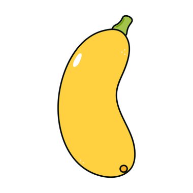 Sevimli, komik, sarı sebze iliği karakteri. Vektör el geleneksel çizgi film klasiği, retro, kawaii karakter çizimi ikonu çizdi. Beyaz arka planda izole edilmiş. Sebze iliği karakteri