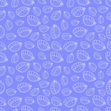 Sevimli komik suşi konsepti kusursuz mavi desen. Vektör el çizimi çizgi film kawaii karakter çizimi simgesi. Şirin kawaii suşi çizgi film kusursuz desen konsepti