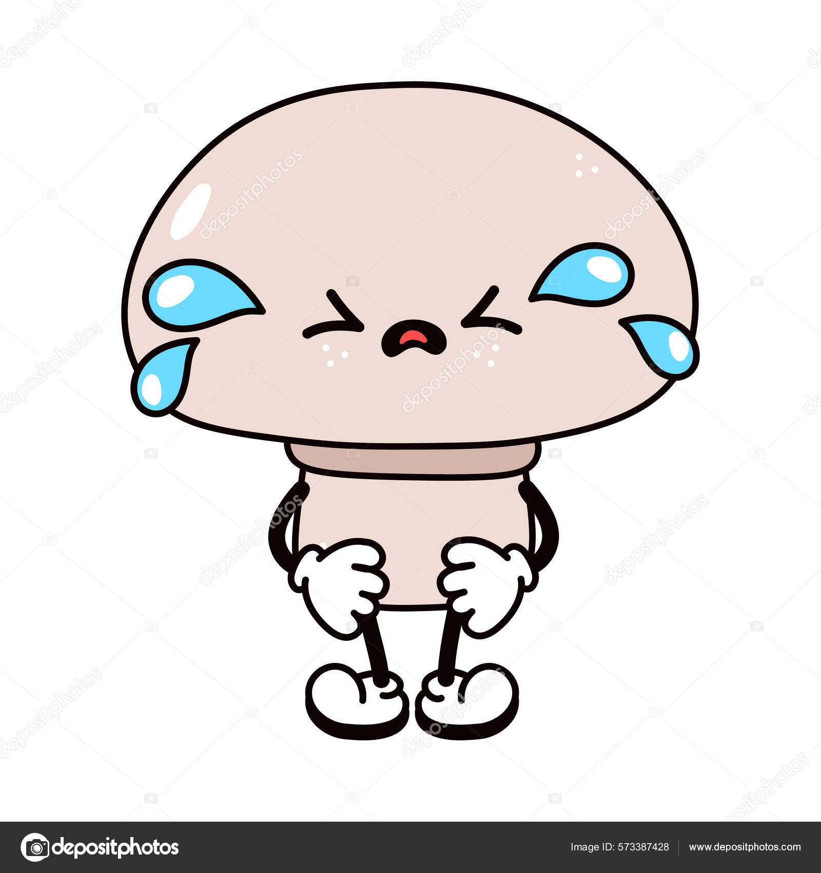 Lindo Divertido Llanto Carácter Hongo Triste Vector Dibujado Mano  Tradicional Vector de stock #573387428 de ©Yecher81, image size:1600x1700