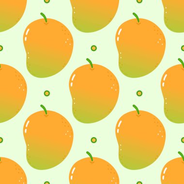 Sevimli komik mango desenli karakter. Vektör el çizimi çizgi film kawaii karakter çizimi simgesi. Beyaz arka planda izole edilmiş. Mango karakter kavramı