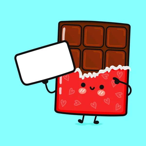 Cute Funny Chocolate Poster Vector Hand Drawn Cartoon Kawaii Character — Vector de stock