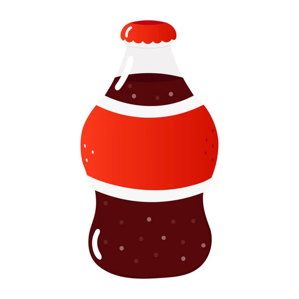 Cute Funny Bottle Cold Drink Cola Character Vector Hand Drawn — ストックベクタ