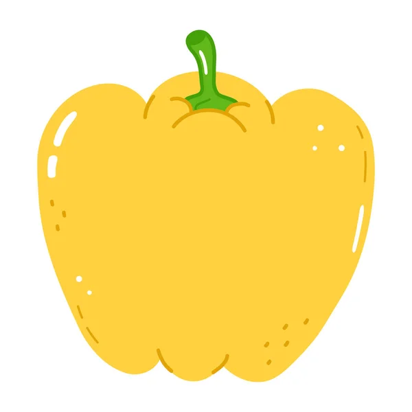 Cute Pepper Vector Hand Drawn Style Yellow Pepper — Image vectorielle