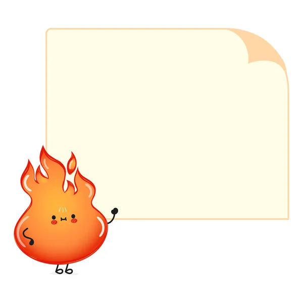 Fire Poster Character Vector Hand Drawn Cartoon Kawaii Character Illustration — Vector de stoc