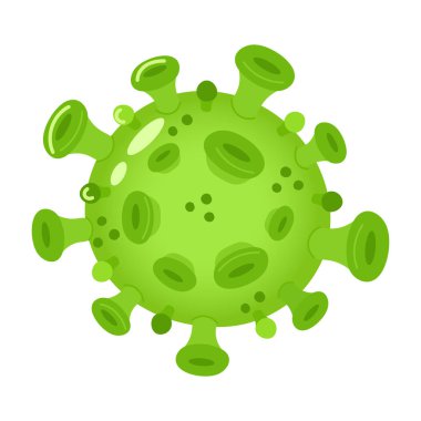Cute funny virus character. Vector hand drawn cartoon kawaii character illustration icon. Isolated on white background. Happy virus character concept