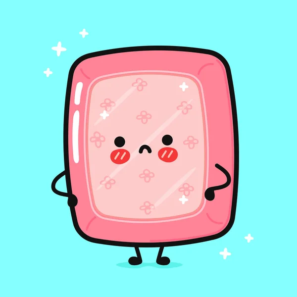 Cute Angry Soap Character Vector Hand Drawn Cartoon Kawaii Character —  Vetores de Stock