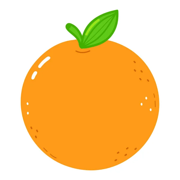 Cute Funny Orange Fruit Character Vector Hand Drawn Cartoon Kawaii — Stockvector