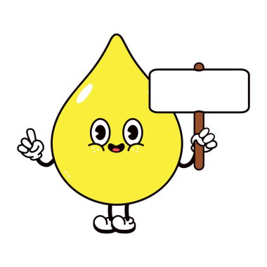 Cute funny drop of urine with an inscription character. Vector hand drawn traditional cartoon vintage, retro, kawaii character illustration icon. Isolated background. Drop of urine 