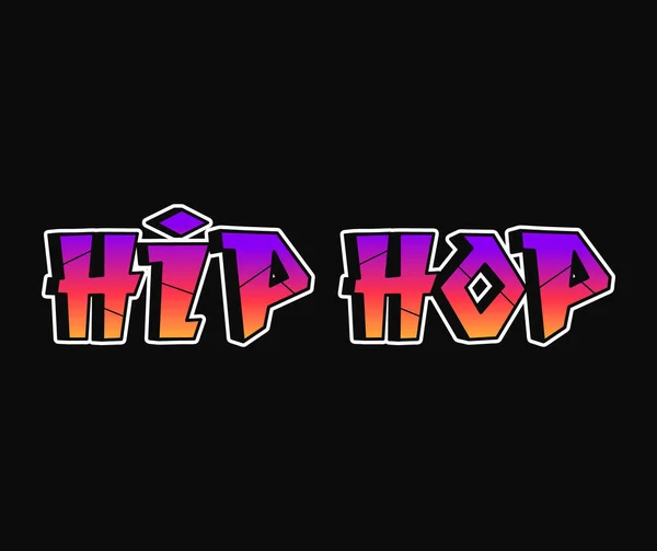 Hip Hop Word Trippy Psychedelic Graffiti Style Letters Vector Hand — Stock Vector
