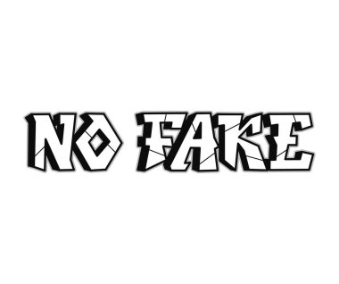 No fake word trippy psychedelic graffiti style letters.Vector hand drawn doodle cartoon logo no fake illustration. Funny cool trippy letters, fashion, graffiti style print for t-shirt, poster concept